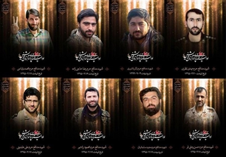 طواف شهدای خانطومان در حرم امام رضا(ع)+تصاویر پیکر مطهر ۷ تن از شهدای مدافع حرم منطقه خانطومان سوریه امروز در حرم مطهر رضوی طواف داده شد و سپس برای تشییع و تدفین به زادگاهشان منتقل خواهد شد.