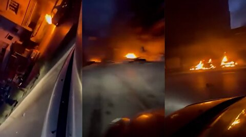 به آتش کشیدن خانه‌های علویان در روستای «حمام واصل» در استان طرطوس سوریه