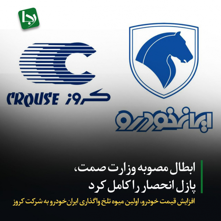ابطال مصوبه وزارت صمت، پازل انحصار را کامل کرد/ افزایش قیمت خودرو، اولین میوه تلخ واگذاری ایرانخودرو به شرکت کروز خصوصی سازی ایرانخودرو که قرار بود در جهت افزایش رفاه مردم و توسعه صنعت خودرو سازی در ایران صورت بگیرد، امروز در صورت ابطال مصوبه وزارت صمت، نتیجه ای جز گران سازی و افزایش قیمت برای مردم نداشته است.