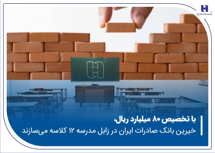 بانک صادرات ایران با اختصاص ۸۰ میلیارد ریال یک مدرسه ۱۲ کلاسه در شهرستان زابل استان سیستان و بلوچستان با نام «شهدای بانک صادرات ایران» می‌سازد.