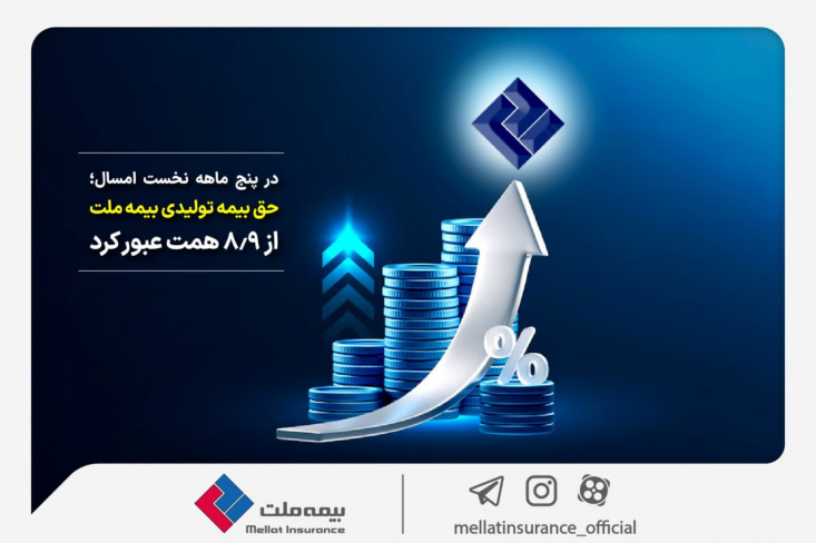 در پنج ماهه نخست امسال؛ حق بیمه تولیدی بیمه ملت از ۸/۹ همت عبور کرد بیمه ملت در پنج ماهه نخست امسال رقمی بیش از 8 هزار و 917 میلیارد و 847 میلیون تومان در رشتههای مختلف (شامل قبولی اتکایی) حق بیمه تولید کرده است.